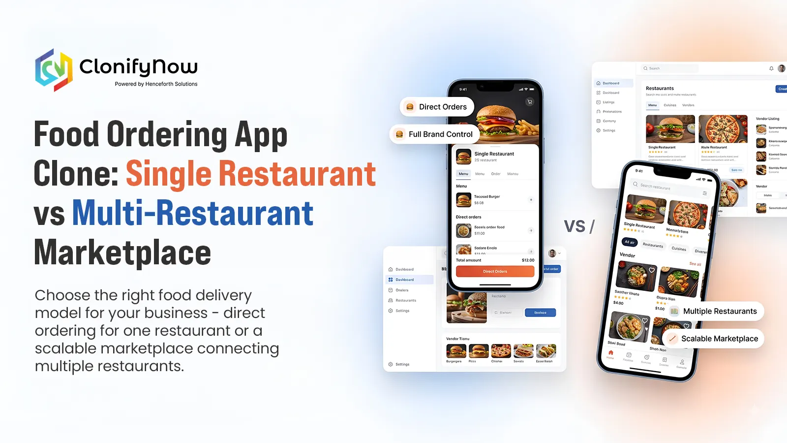Food Ordering App Clone: Single Restaurant vs Multi-Restaurant Marketplace