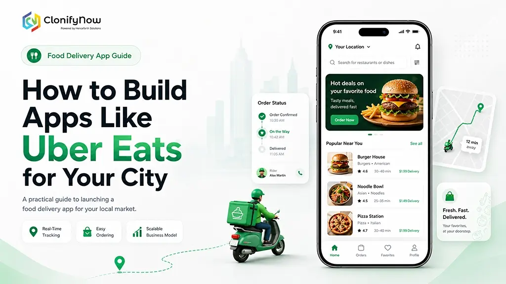 Launch Apps Like Uber Eats for Faster Growth– ClonifyNow