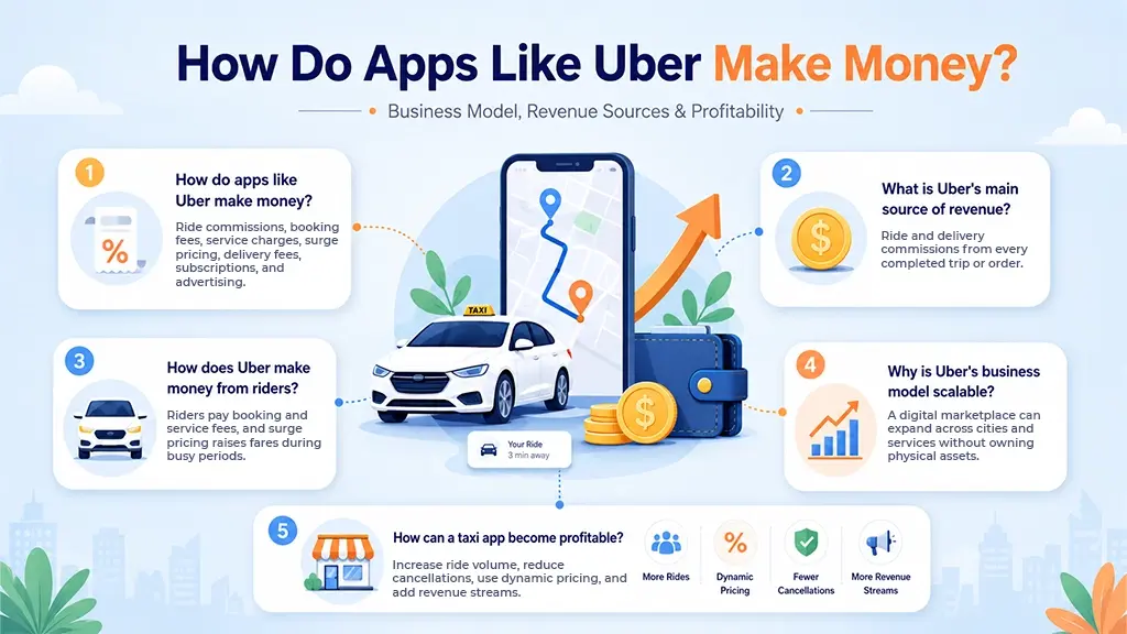 How Do Apps Like Uber Make Money? Cost, Business Model & Development Guide